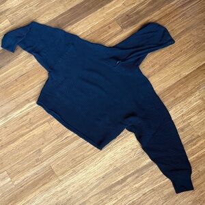 Black Ribbed Crop Hoodie